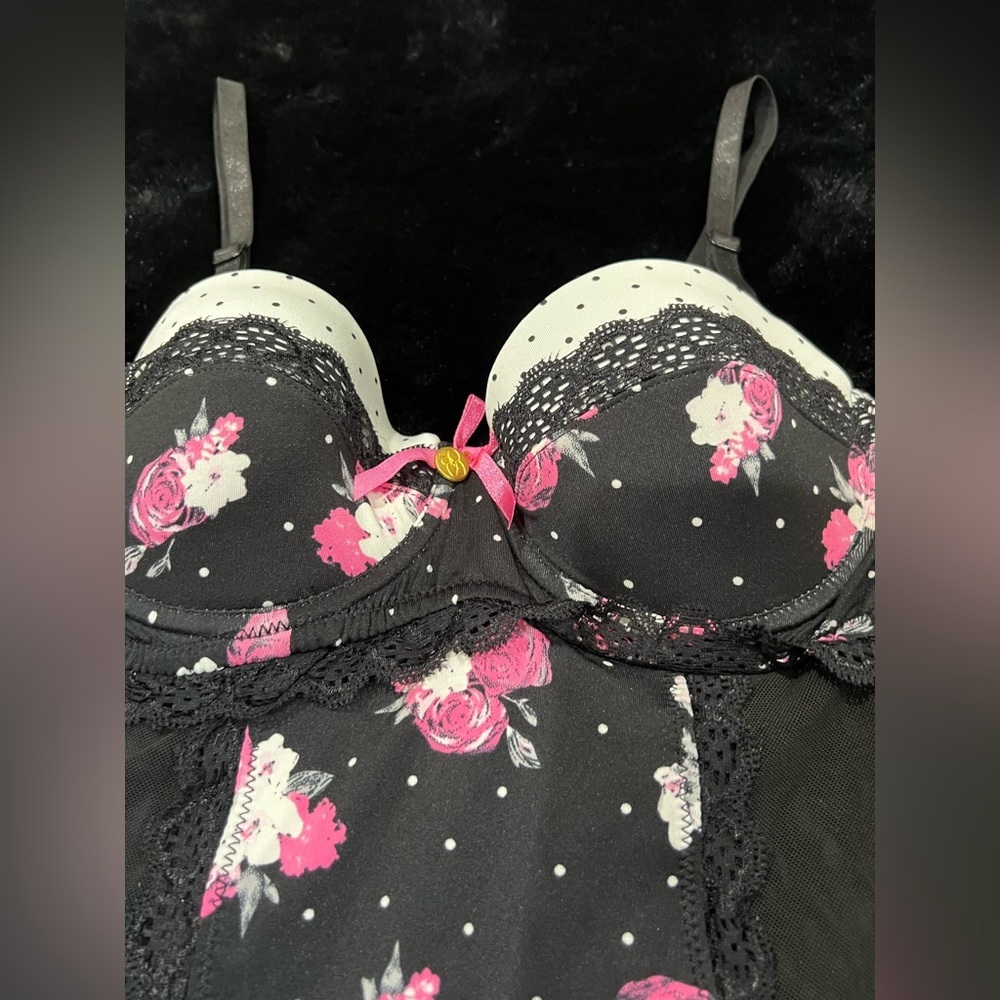 Jessica Simpson Floral & Polka Dot Babydoll Slip Dress - Size Small - Picture 6 of 10